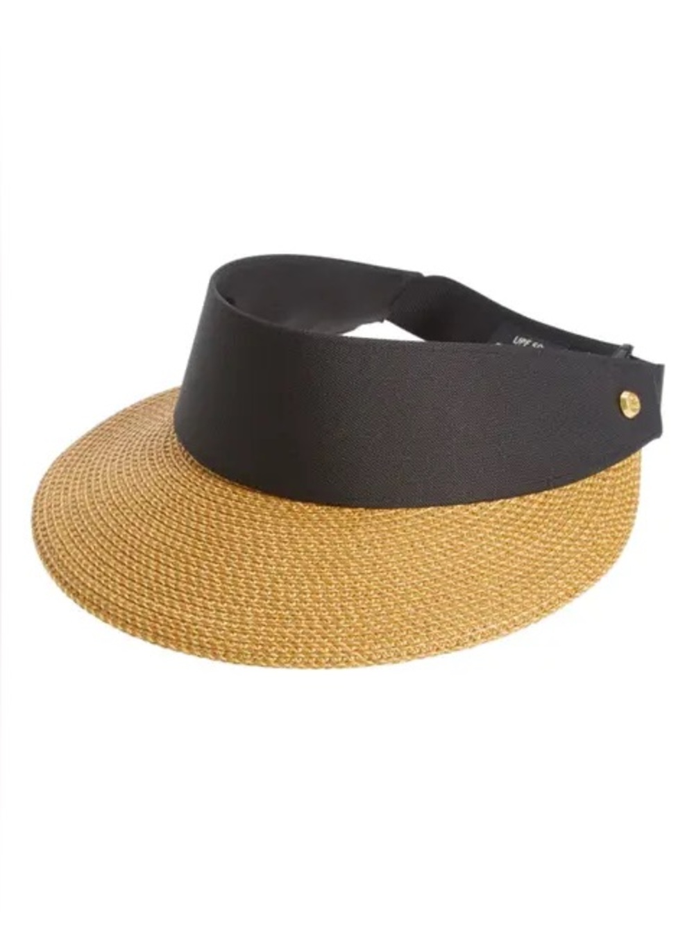 Eric Javits Champ Straw Visor Natural Black One Size - Picture 3 of 10